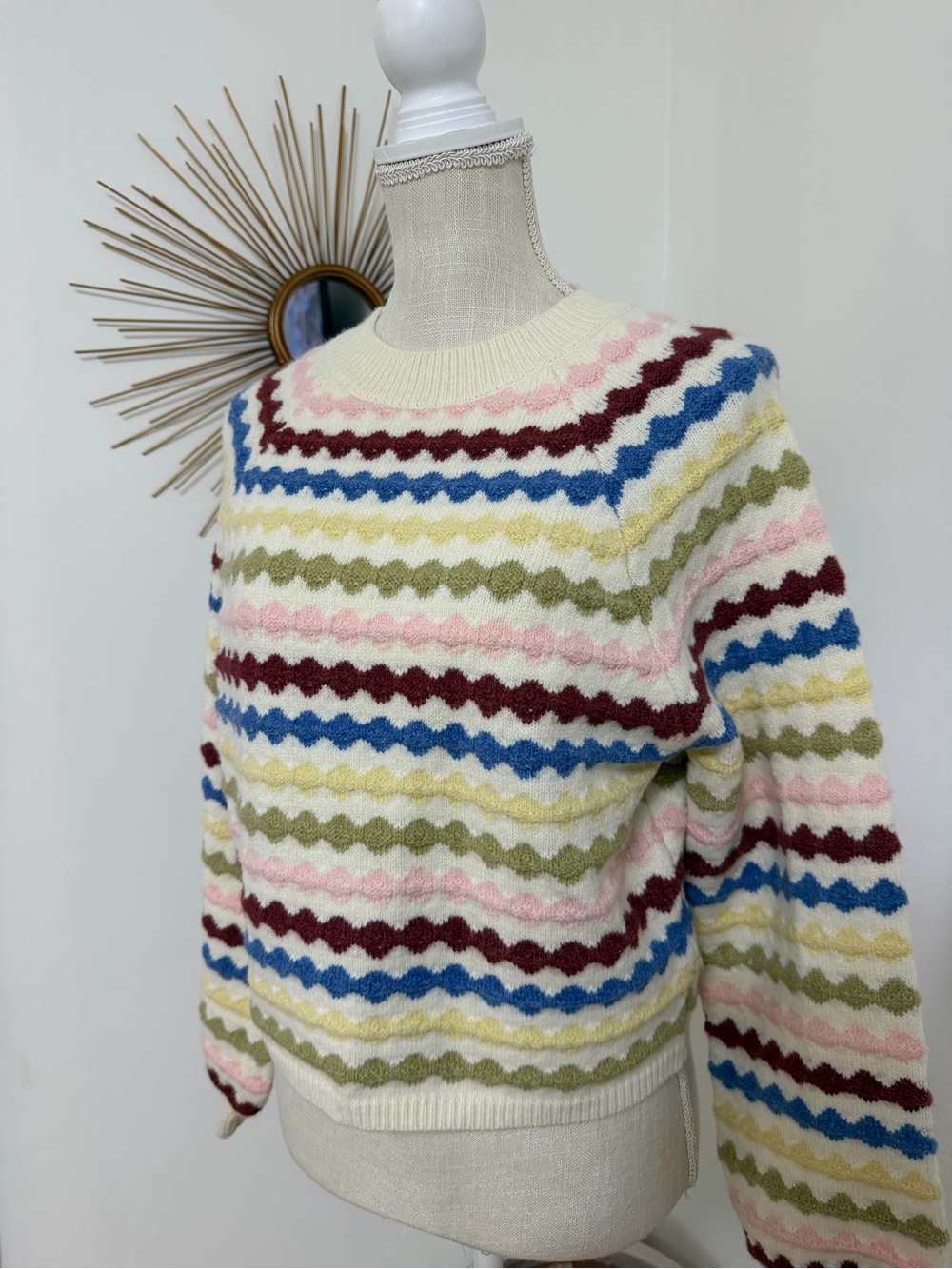 &merci Striped Bobble Stitch Sweater Women’s Size Small